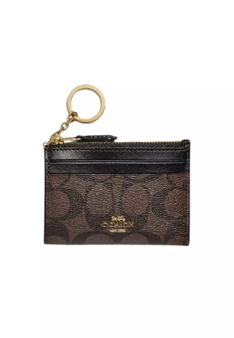 Buy COACH Coach Mini Signature Skinny 88208 ID Card Case In Brown Black
