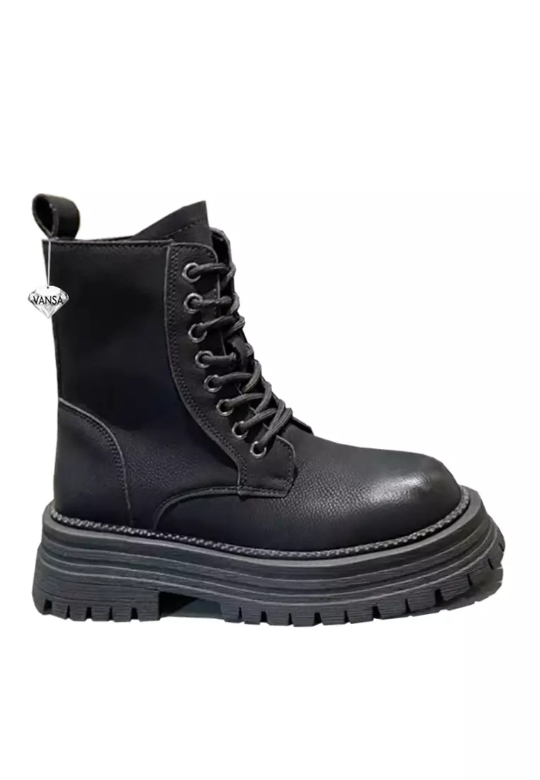 Discount on Twenty Eight Shoes  shoes - SKU: VANSA Fashionable Lace-Up Platform Short Martin Boots VSW-B-K06