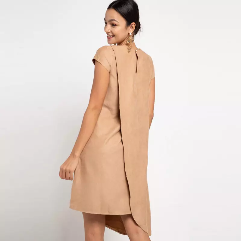 Sophistix Darby Assymetrical Dress in Beige