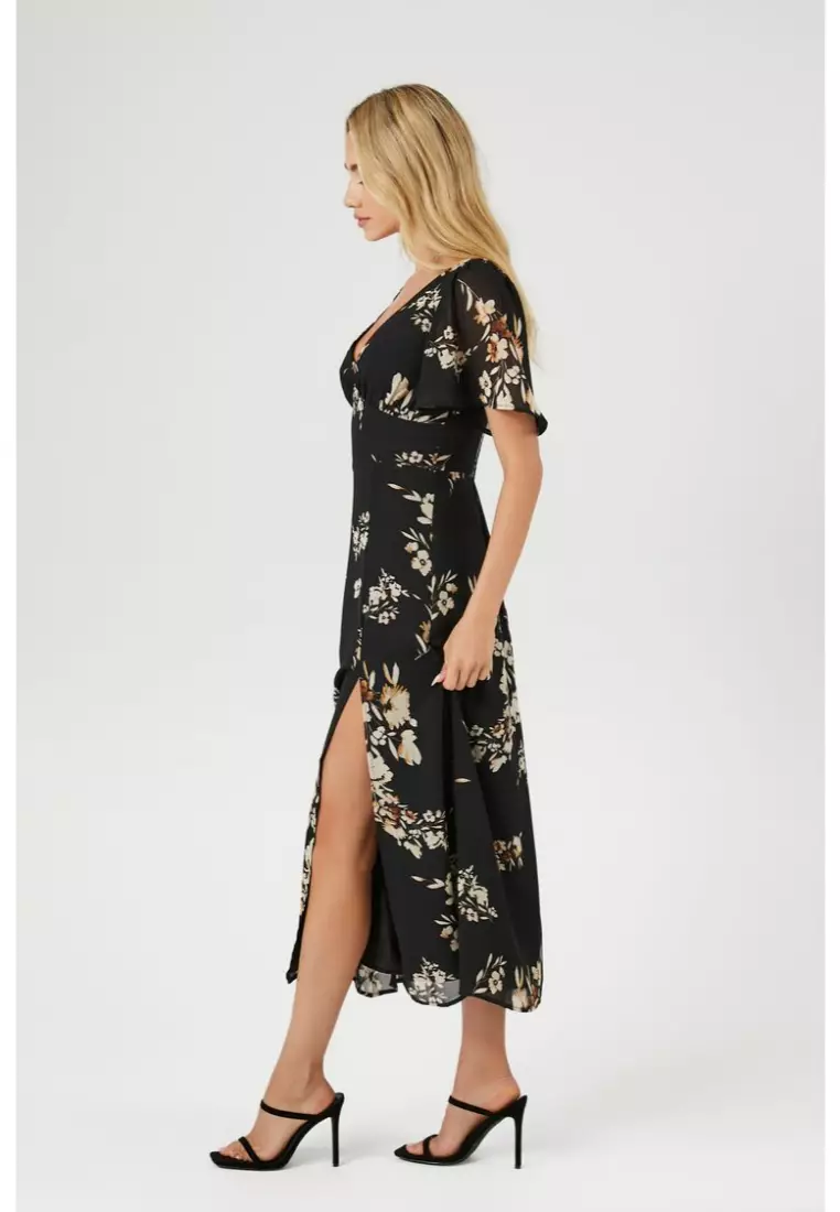 Buy FOREVER 21 Chiffon Floral Print Maxi Dress 2024 Online