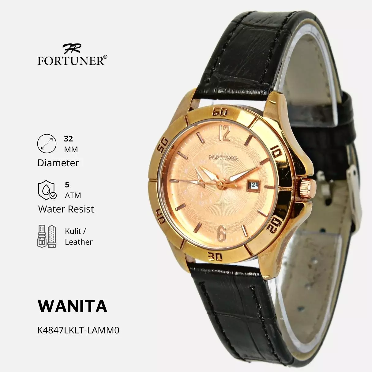 Jual Fortuner Watch Fortuner Jam Tangan Analog Wanita Kulit Water