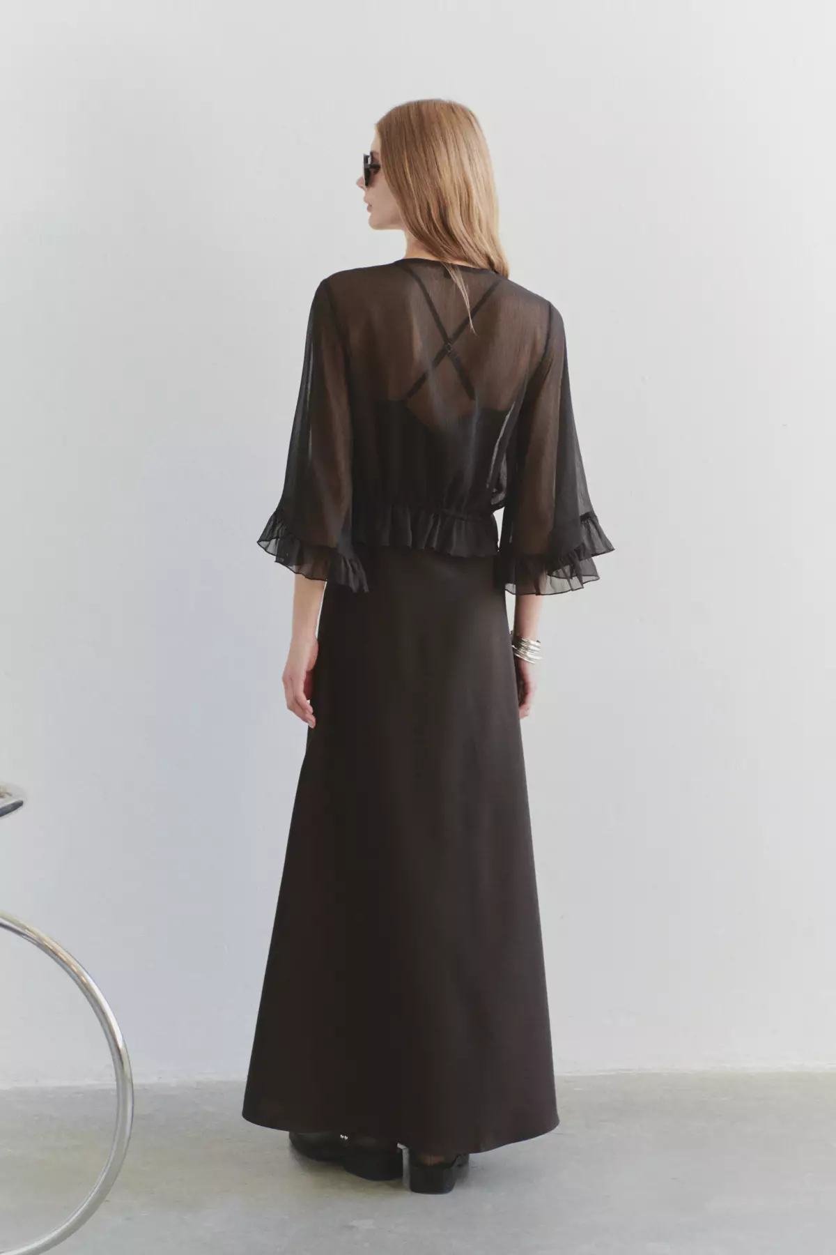 Buy Trendyol Dark Brown Yoryo Chiffon Detail Evening Dress 2025