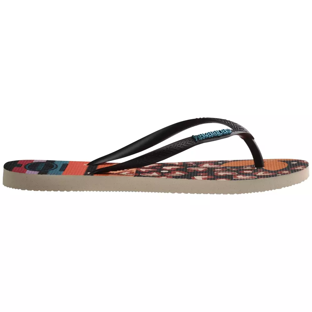 Havaianas 9446 Slim Patchwork - Beige/Black - Sandal Wanita
