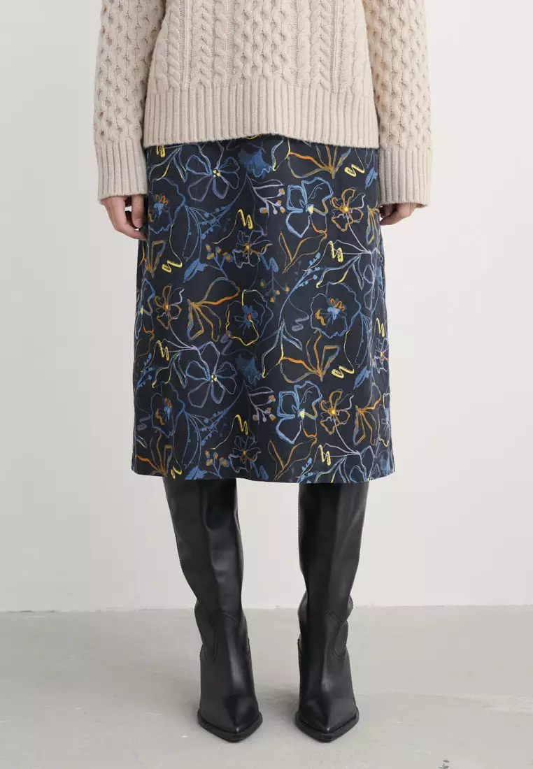 Seasalt Cornwall Navy Forest View Skirt