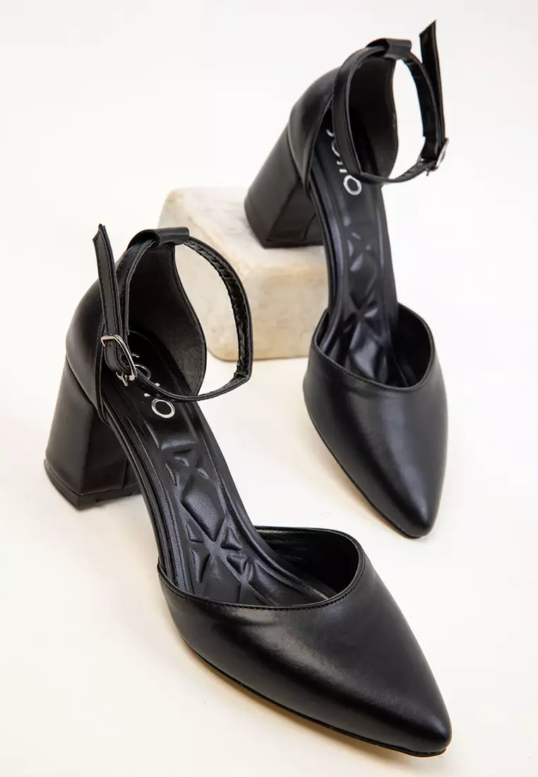 Black Women's Classic Heeled Shoes 16823