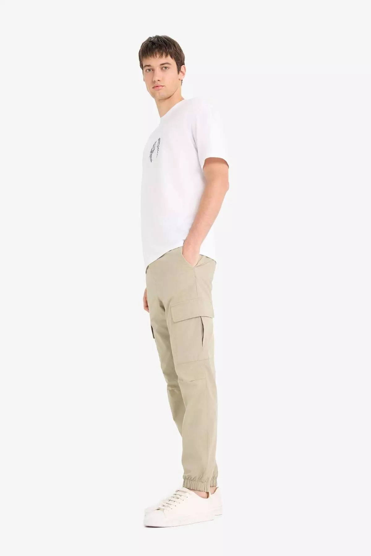 100% Cotton Regular Cargo Pocket Summer Jogger Parachute Pants E2181Ax25Sm