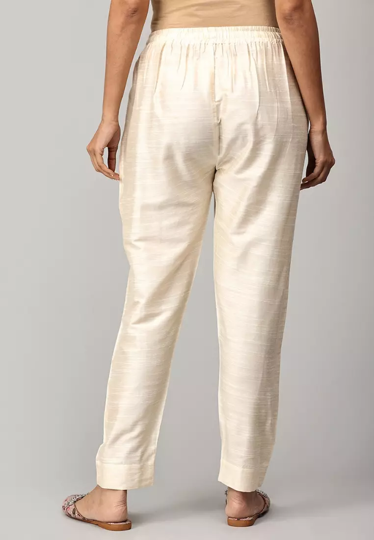 Vanilla Chai Maternity And Nursing Silk Kurta Set