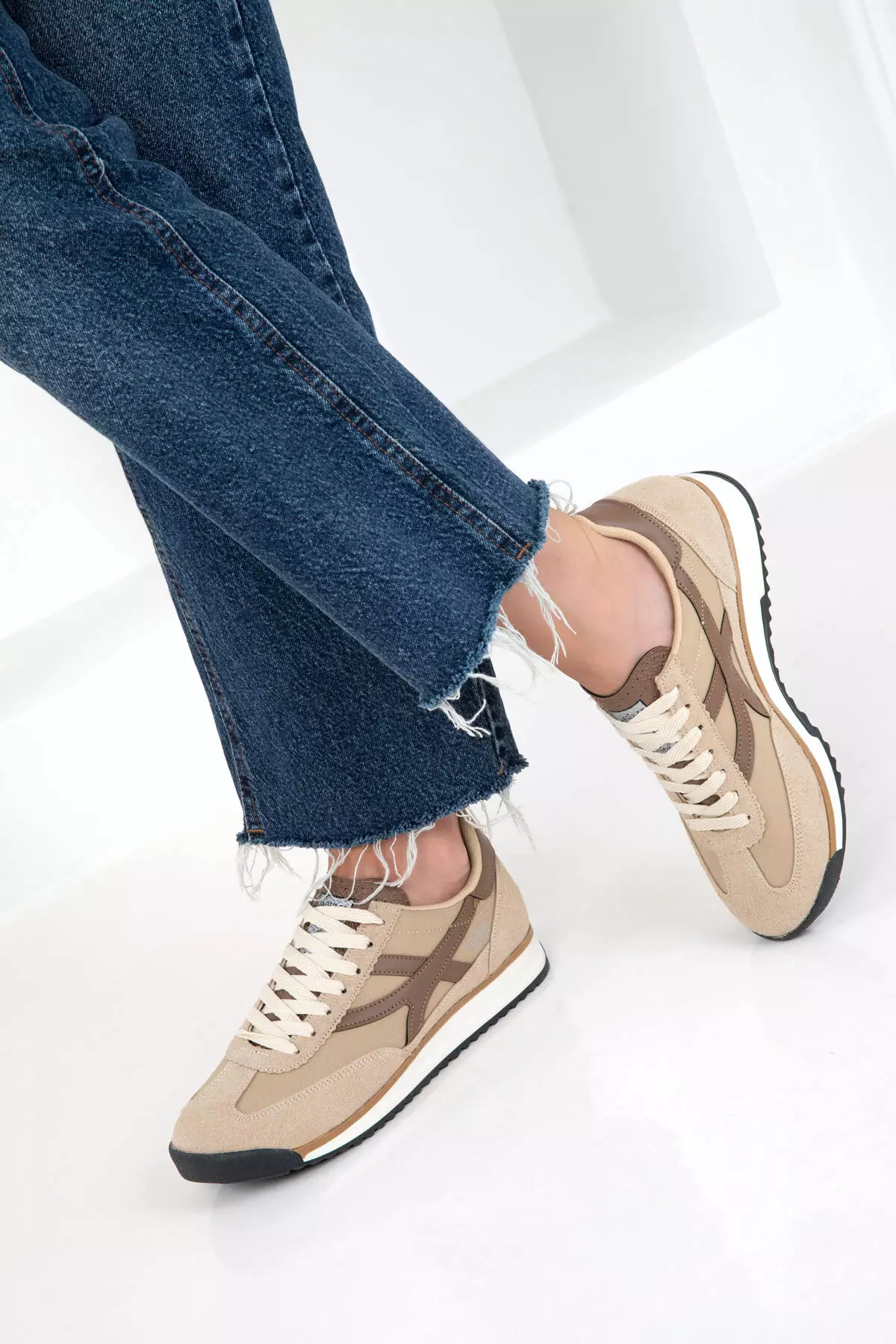 Beige-Brown Women's Sneaker 20761