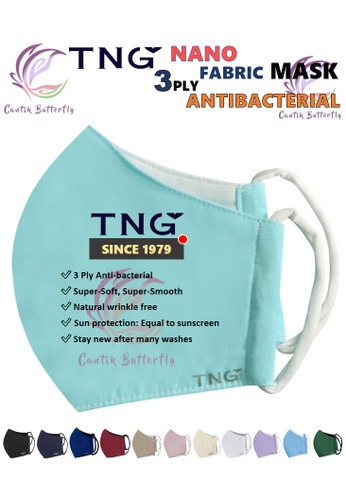 Cantik Butterfly TNG 3 Ply Antibacterial Nano Fabric Mask Reusable (Aquamarine) Set of 5 C6BC4ES3589AFAGS_1
