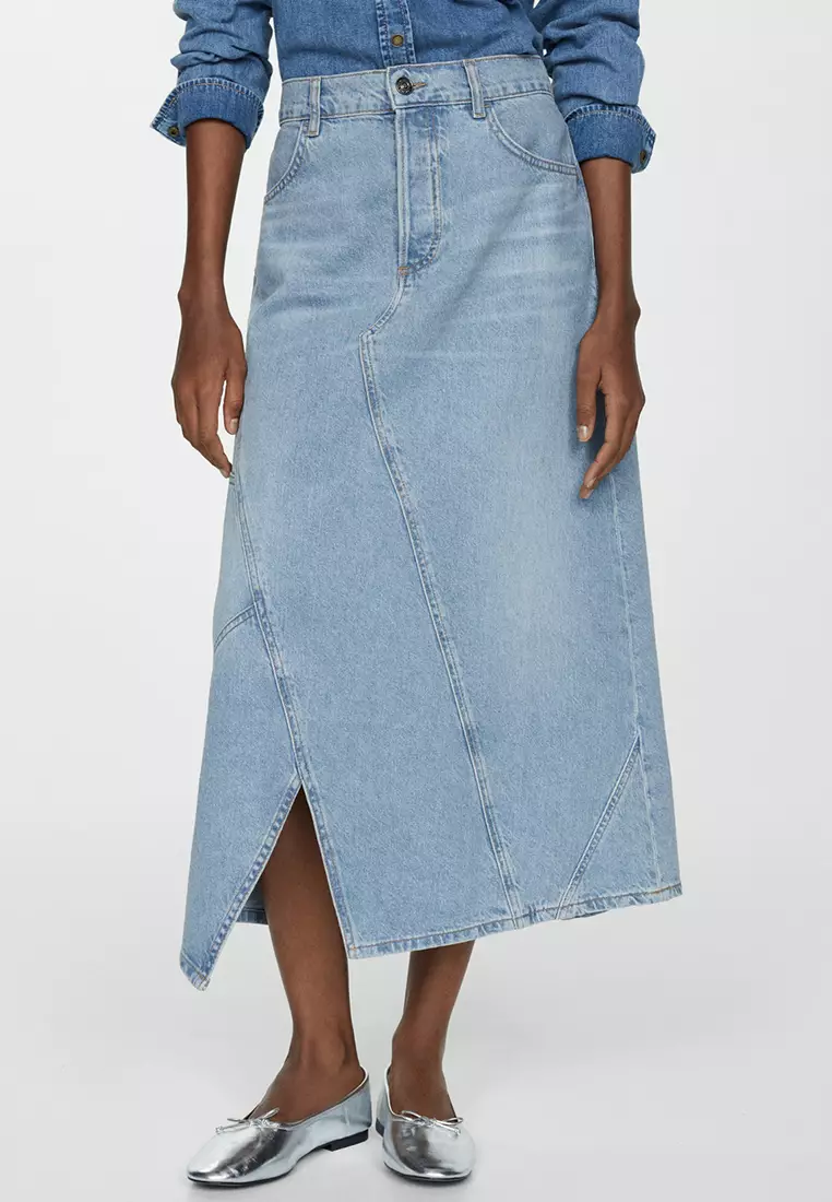 Mango vent 2025 midi skirt