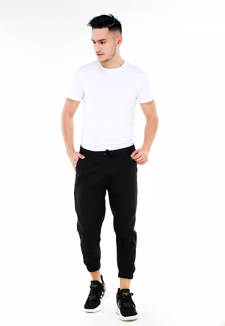 Locko Celana Panjang Sirwal Pria Simple Plain Casual Long Pants Material Baby Canvas ORIGINAL - Black