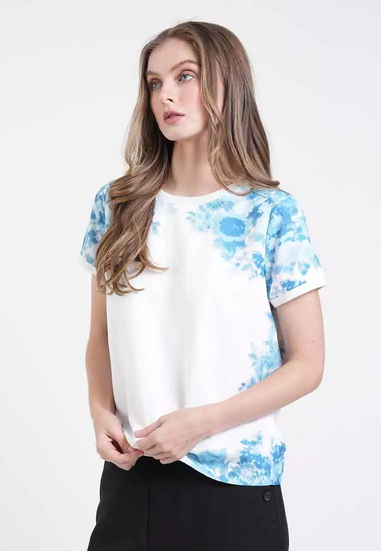Glenda Watercolor Floral Blouse