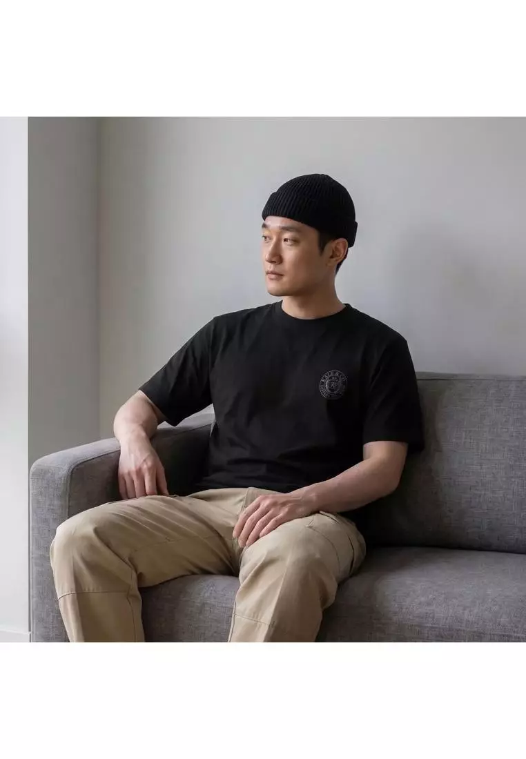 Kale Evan Black / Cotton Cloudy / Kaos Boxy Fit / Kaos Korea / Atasan Kaos Pria / Kaos Basic Pria