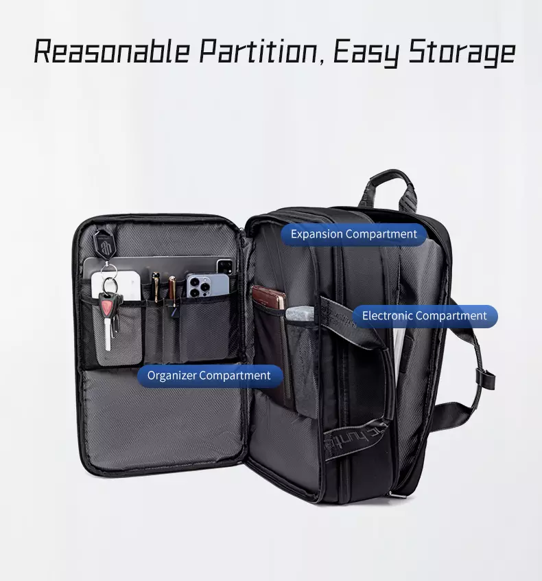 Arctic Hunter B00540 Tas Ransel Backpack Laptop Kerja pria 15.6 Inch Expantion Travel - BLACK