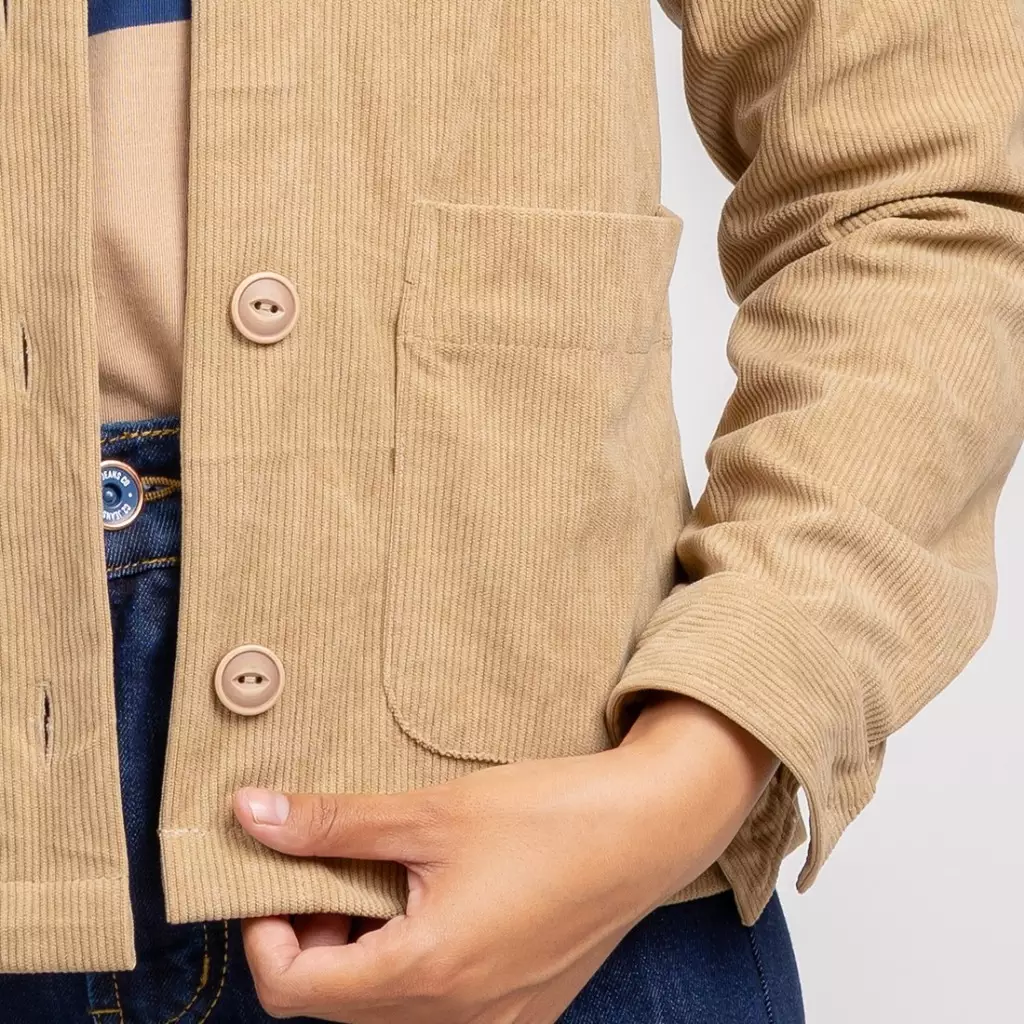 C2 Fairly Khaki Crop Outer Wanita