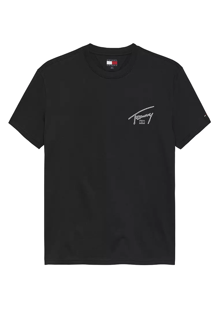 Signature Logo Crew Neck T-Shirt - Tommy Jeans