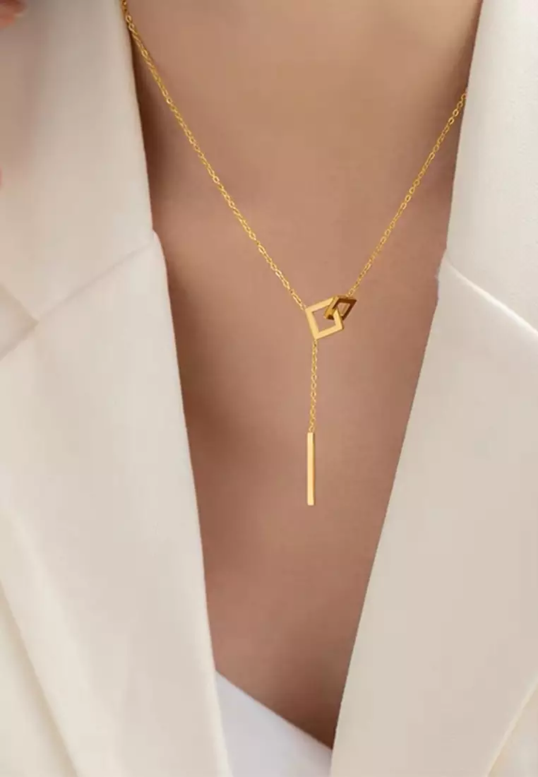 Kalung Wanita Korea Titanium Fashion Original Kotak Indah Kalung Cewek