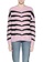 b+ab pink Intarsia striped knit sweater 2717DAABC1678FGS_2