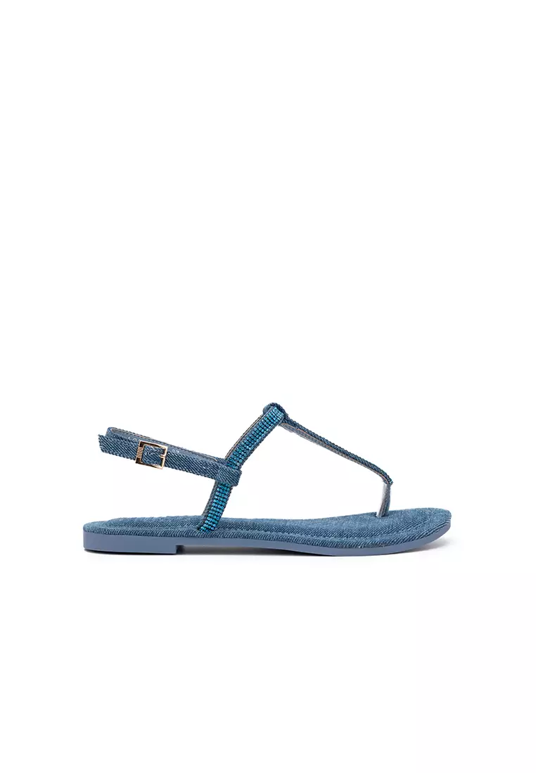 Discount on nose  shoes - SKU: EMBELLISHED STONE FLAT THONG