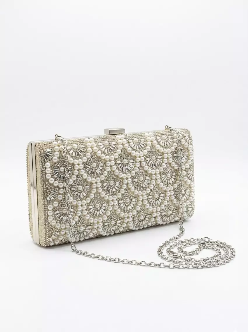 Vedlyn Keira Tas Pesta Wanita Clutch Pearl Stylish – Gold