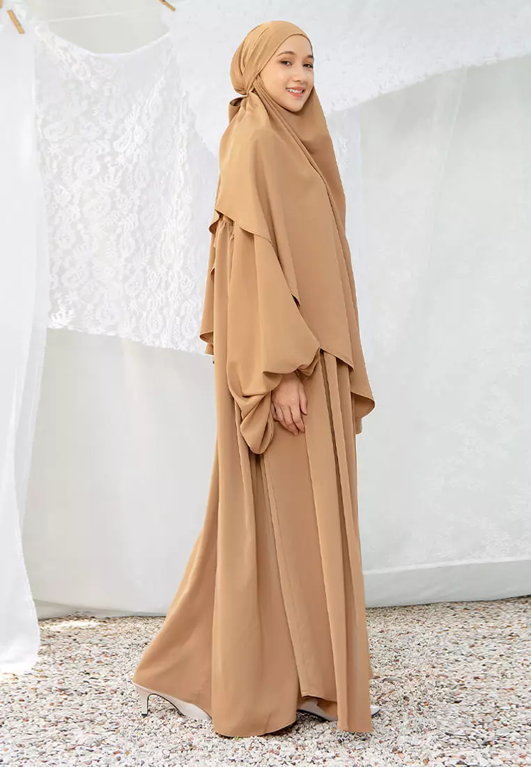 Mida Abaya Khimar Set Caramel (Lozy x Hamidah)