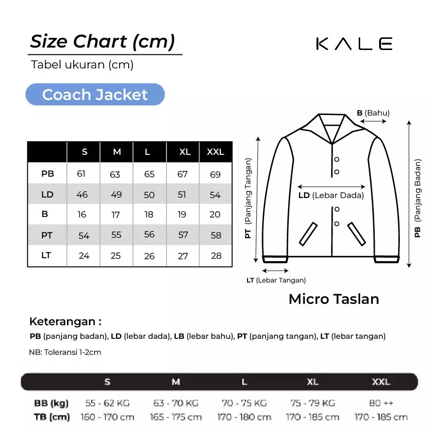 Kale Coach White / Jaket Parasut Pria / Coach Jacket Fit Logo