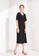 XAFITI black Short Sleeves V Neck Split Solid Dress A2364AADB383D3GS_4
