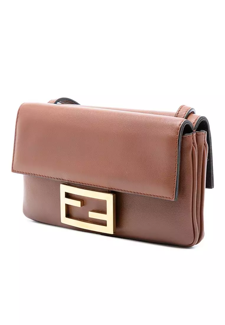 Pre-Loved Fendi Leather Duo Baguette Crossbody