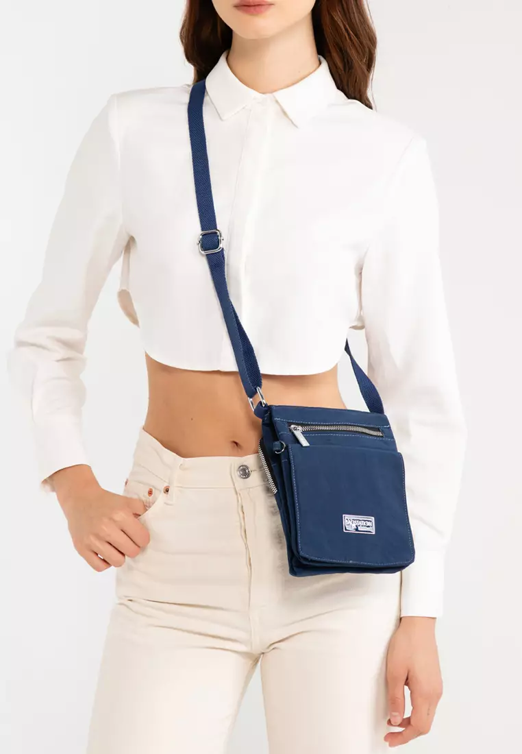 Metallic Series Crinkle Nylon Sling Pouch