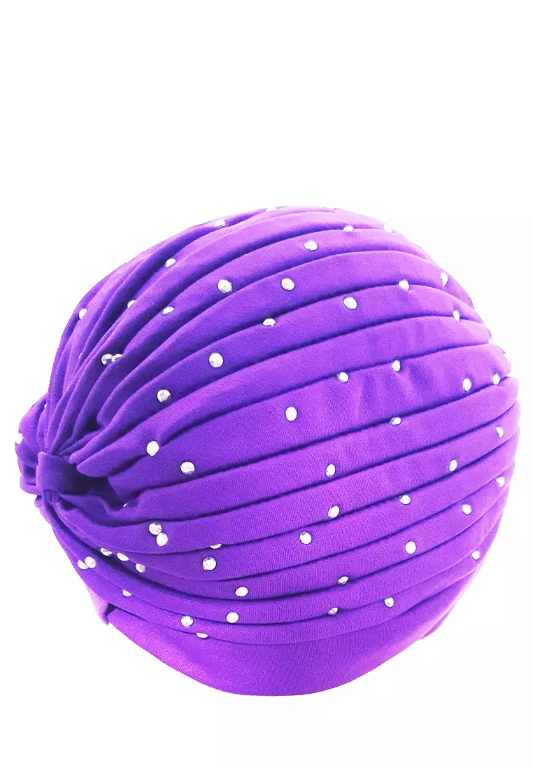 Beaded Turban Royal Purple
