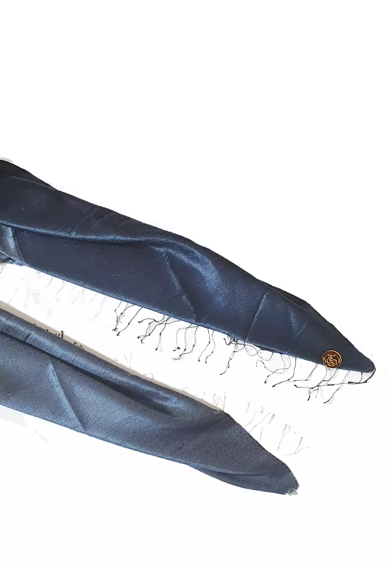 Glamour Raw Silk Pashmina Navy