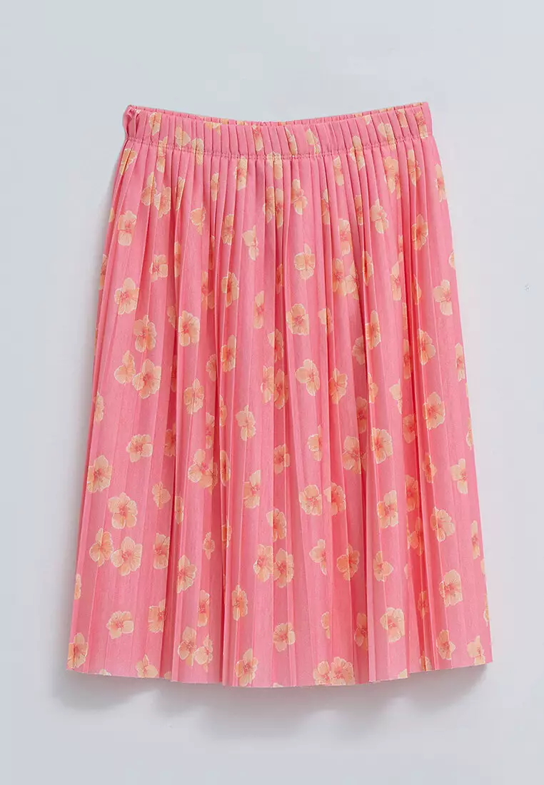 Elastic waist shop skirt pink