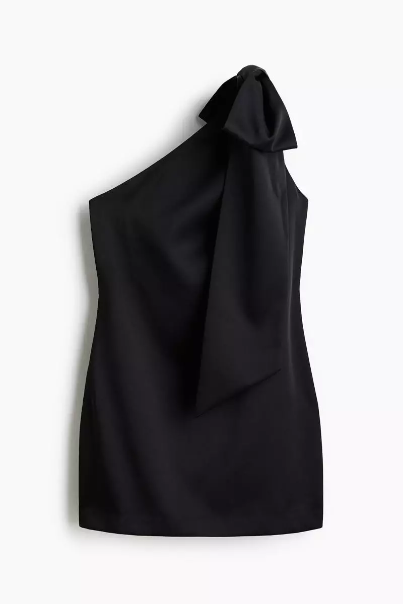 Bow-detail one-shoulder dress