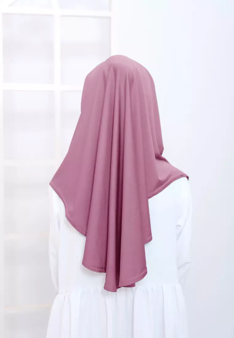Cotton Bee - Hijab Instan Anak | Zura Tali Bergo Non Pad - Pale Pansy - M
