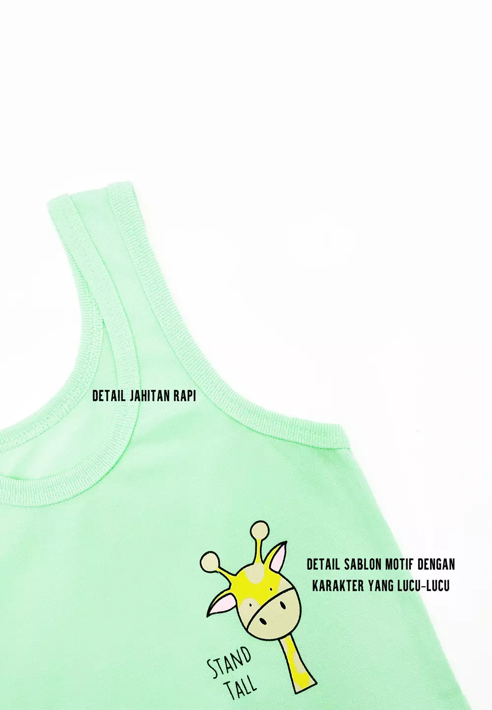 Wakakids Kaos Atasan Singlet Bayi Anak Unisex Usia 0 Bulan Hingga 24 Bulan Baby Muda SLM Kuning