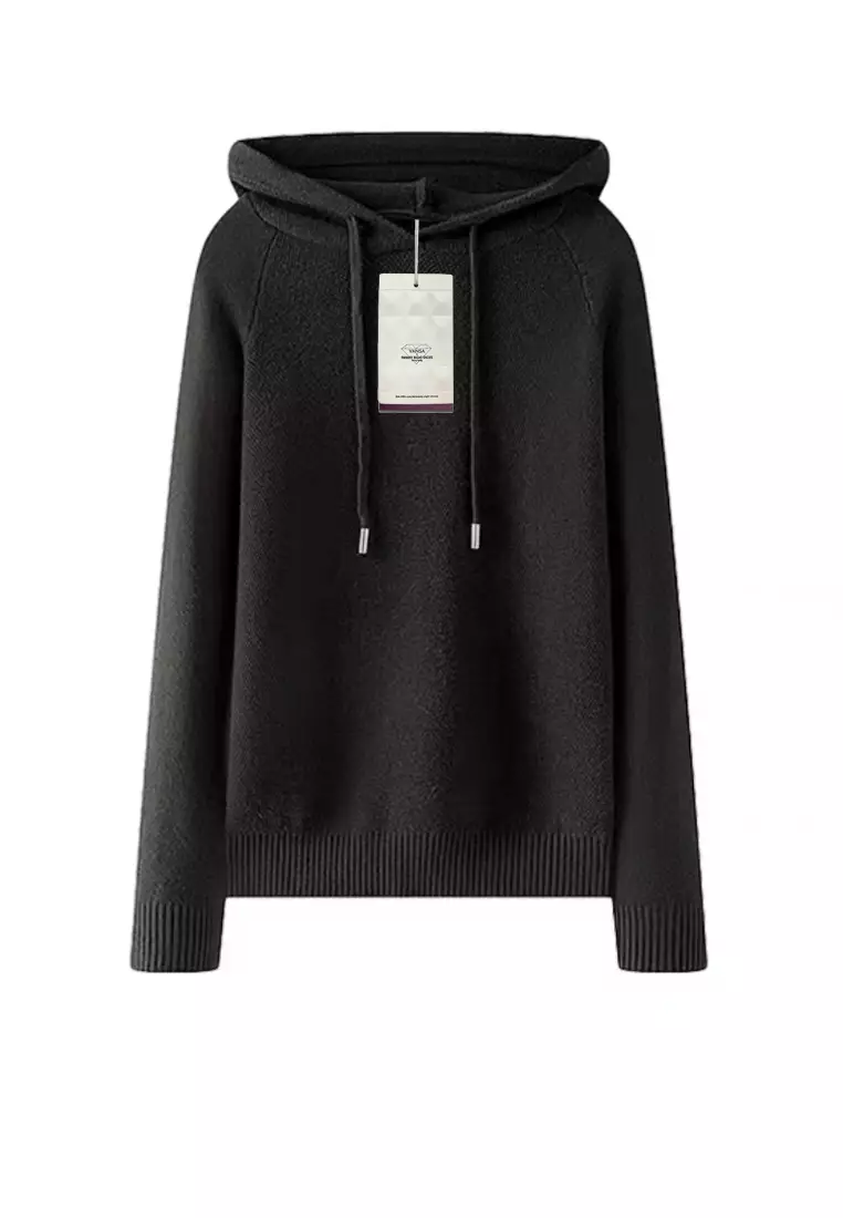 VANSASolid Color Hooded Knitted Sweater VCW-Kw-05232
