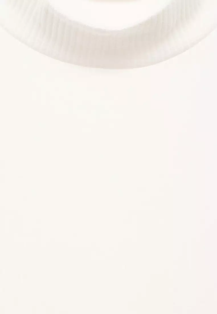 Ribbed High Neck T-Shirt