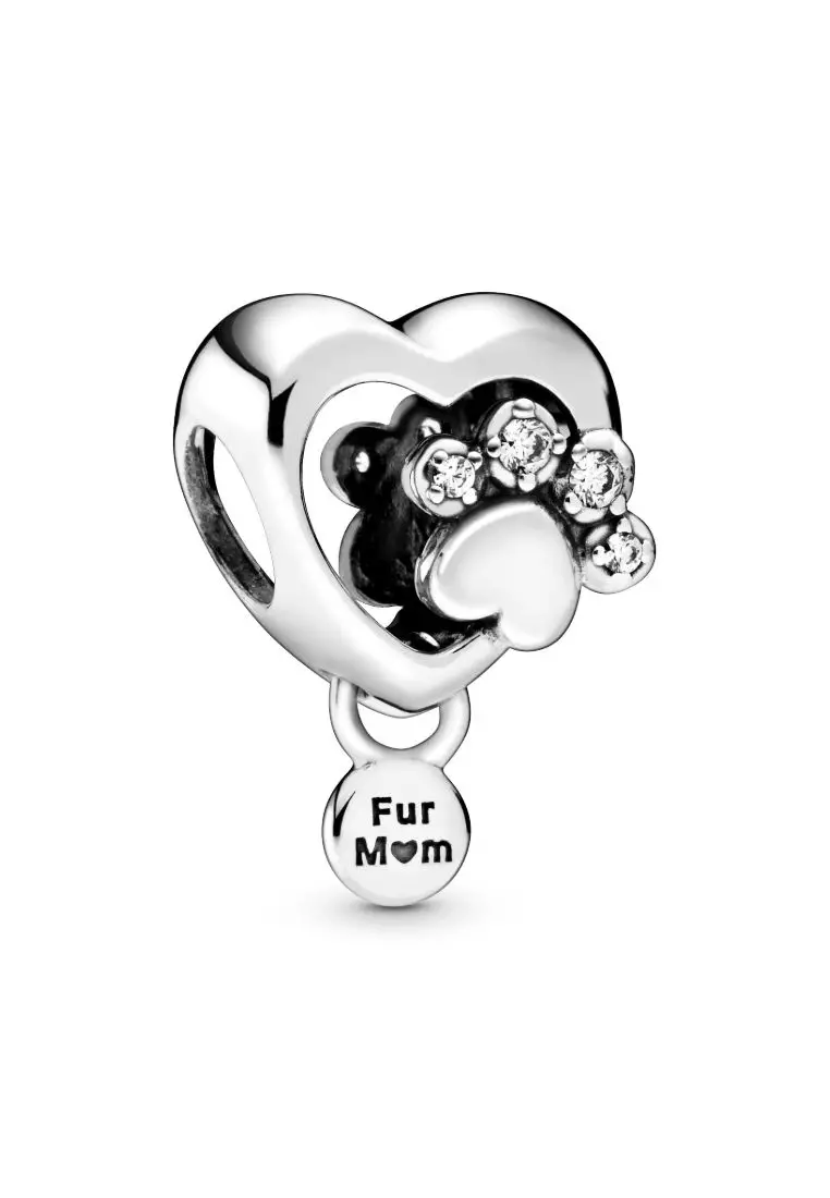 Buy PANDORA Pandora Sparkling Paw Print Heart Charm Online