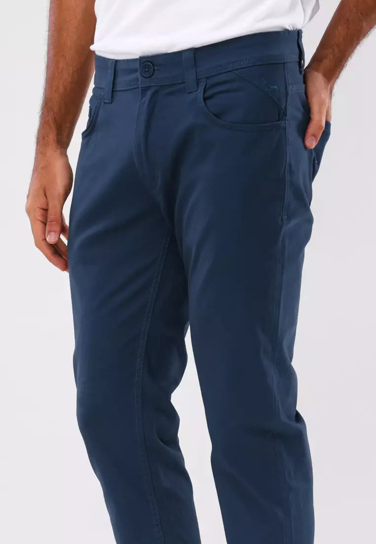 Colored Long Pants Slim Tapered Stretch