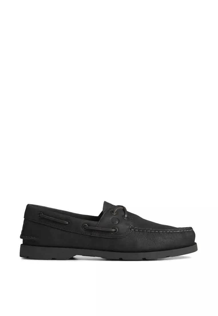 All black sperry boat hot sale shoes