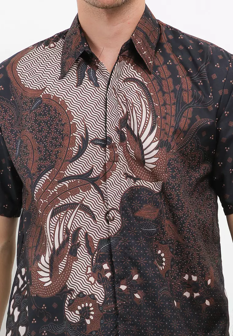 Azri Kemeja Batik Exclusive Premium Pria Casual Modern Lengan Pendek