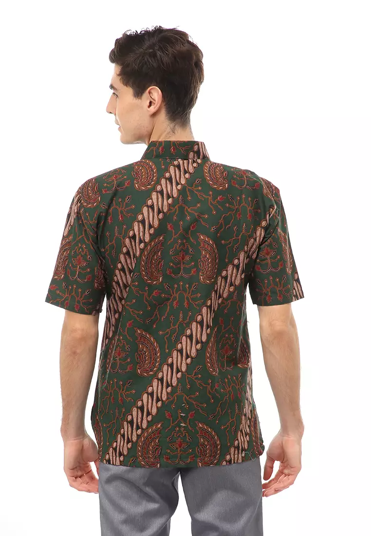 Kendrick Atasan Formal Kemeja Batik Pria Ajisaka Short Sleeve Material Cotton ORIGINAL