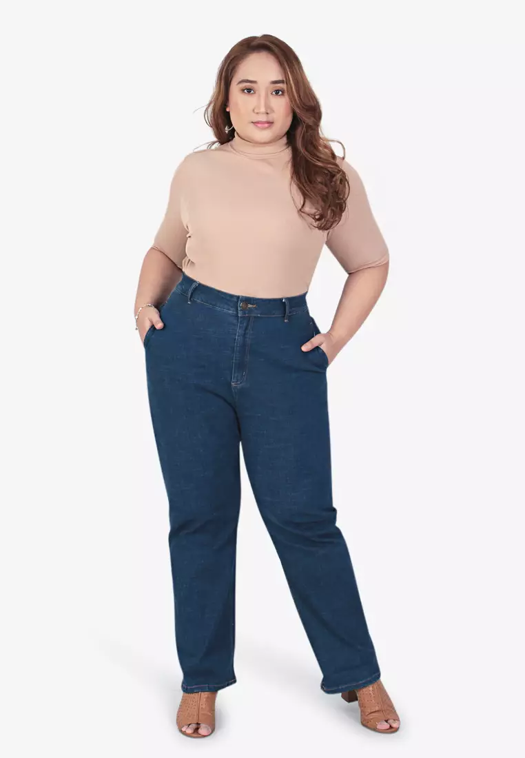 Buy Mis Claire Beatrix High Waisted Mom Jeans - Blue Online