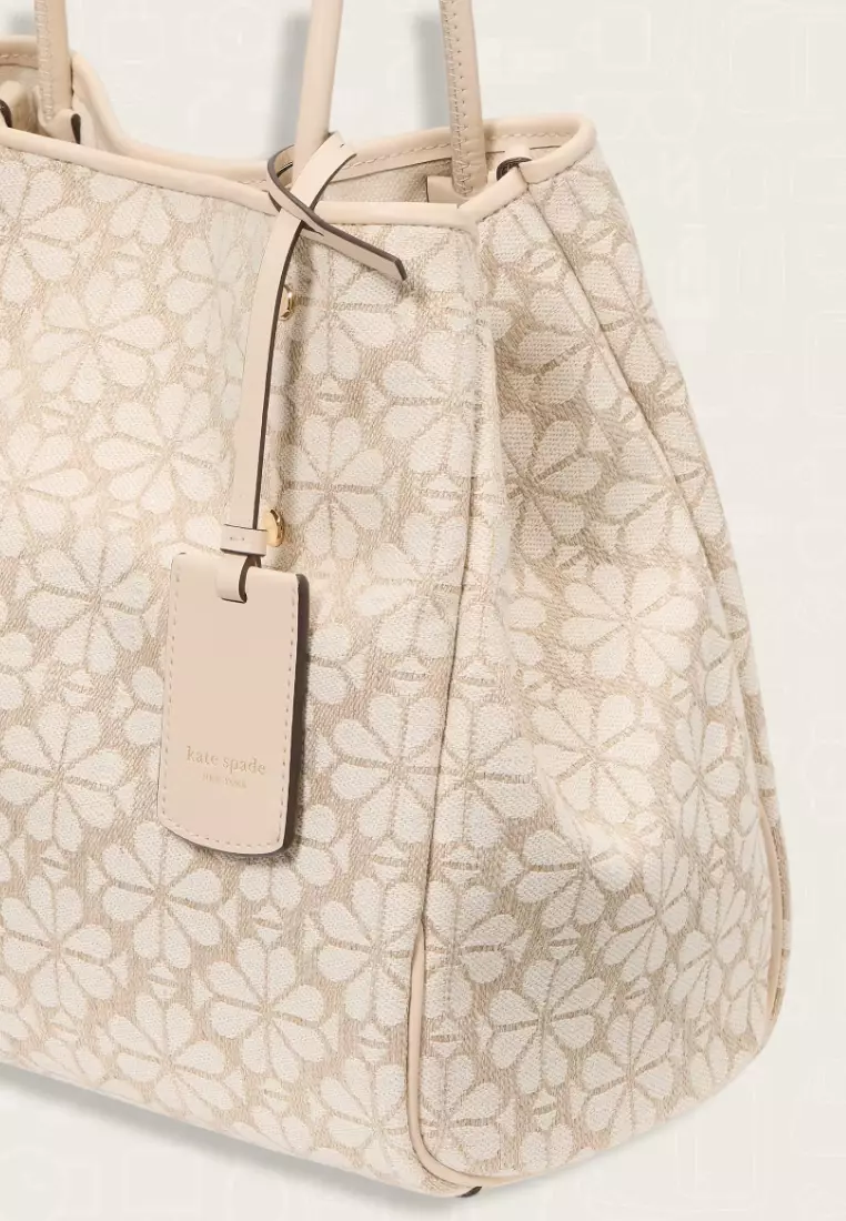 Kate Spade Spade Flower Jacquard Medium Everything Tote Natural Multi