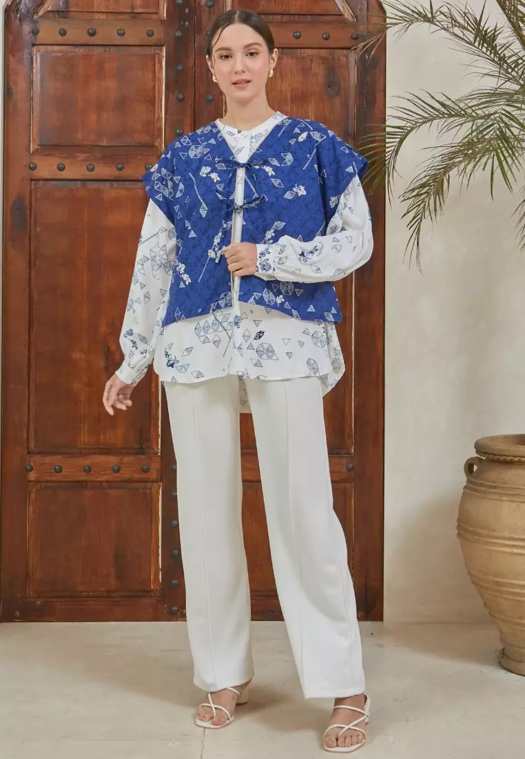 Nayara Vest Batik Najma Biru