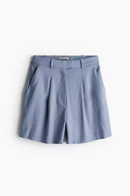 Linen-blend shorts