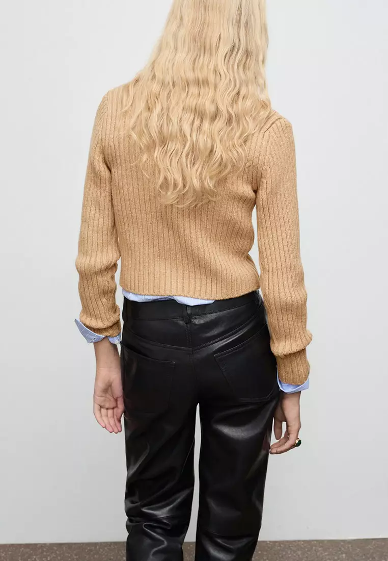 V-Neck Ribbed Cardigan