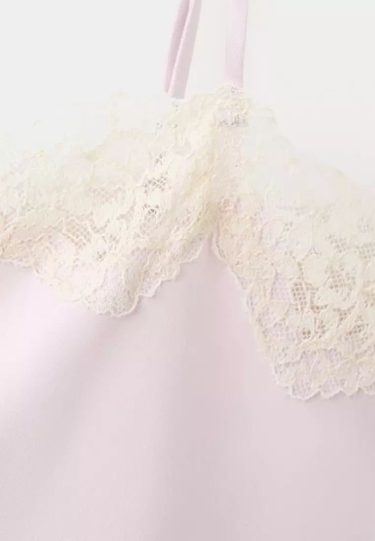 Lace Detail Satin Top