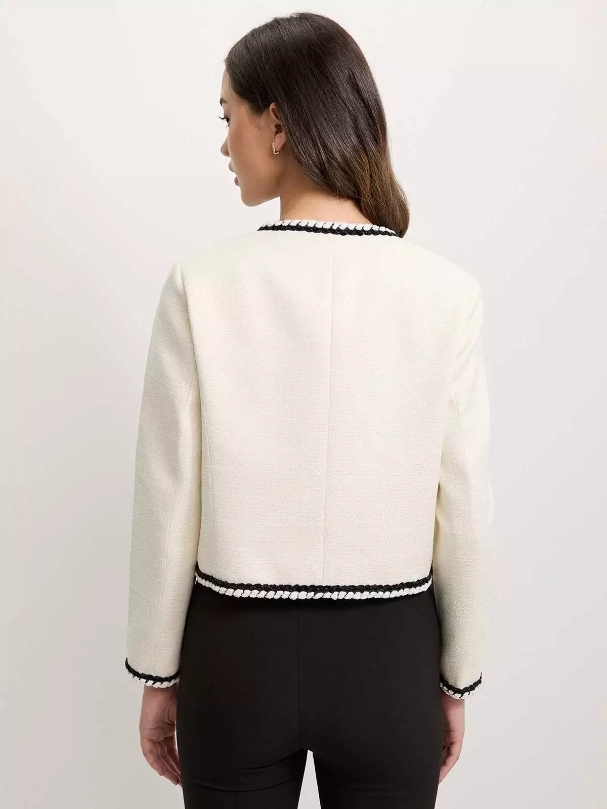 Contrast Trim Jacket - Off-White