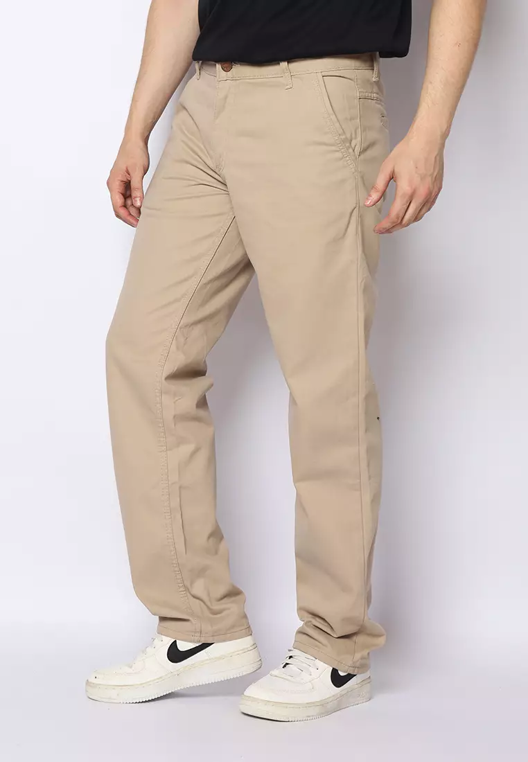 Twill Celana Panjang Pria Slim Fit Charming Khaki Muda 122508